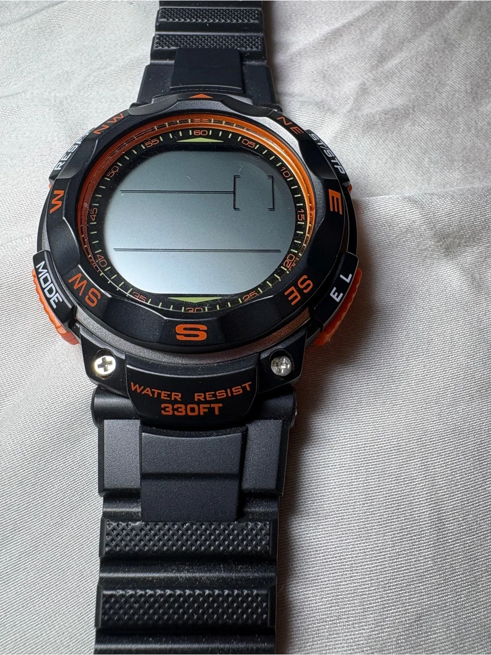 Armitron Black Sport Digital Watch with Orange Accent